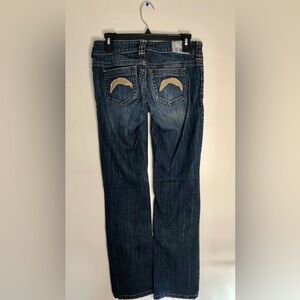 Chargers Touch by Alyssa Milano NFL Chargers Bolt on pocket Blue Jeans NWT